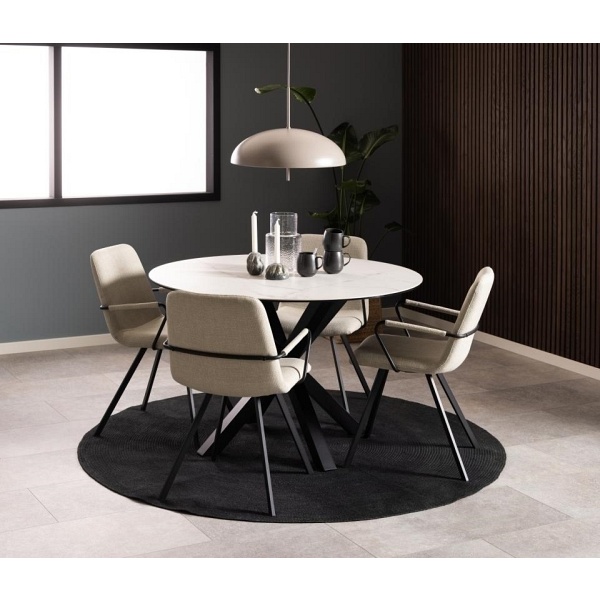 Krzesło z podłokietnikami Selina beżowe - ACTONA